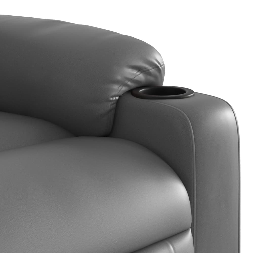 Sillón de masaje reclinable cuero sintético gris V0838 Vetonek