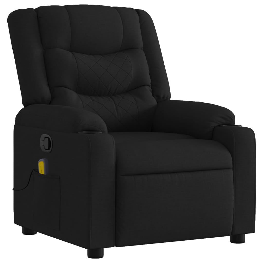 Chaise de massage en tissu noir inclinable