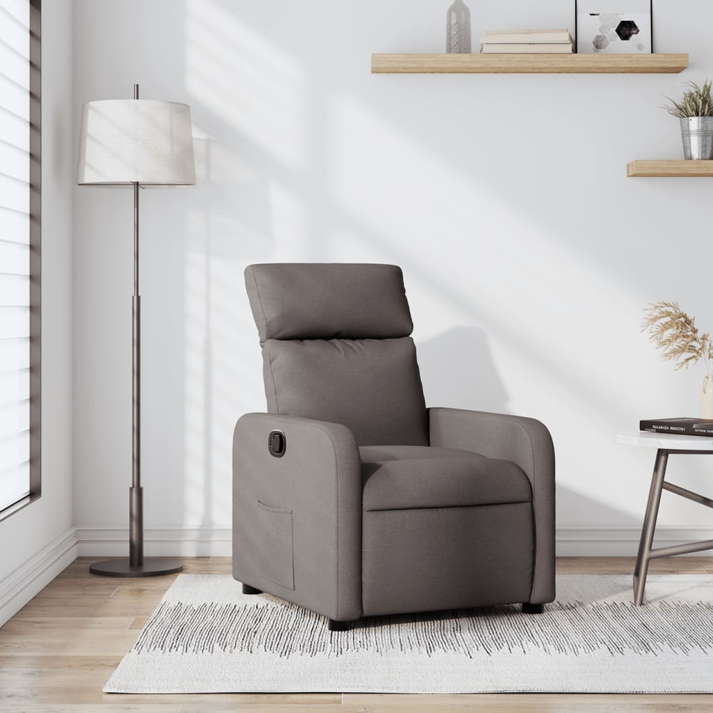 Vetonek Sillón reclinable de tela gris taupe