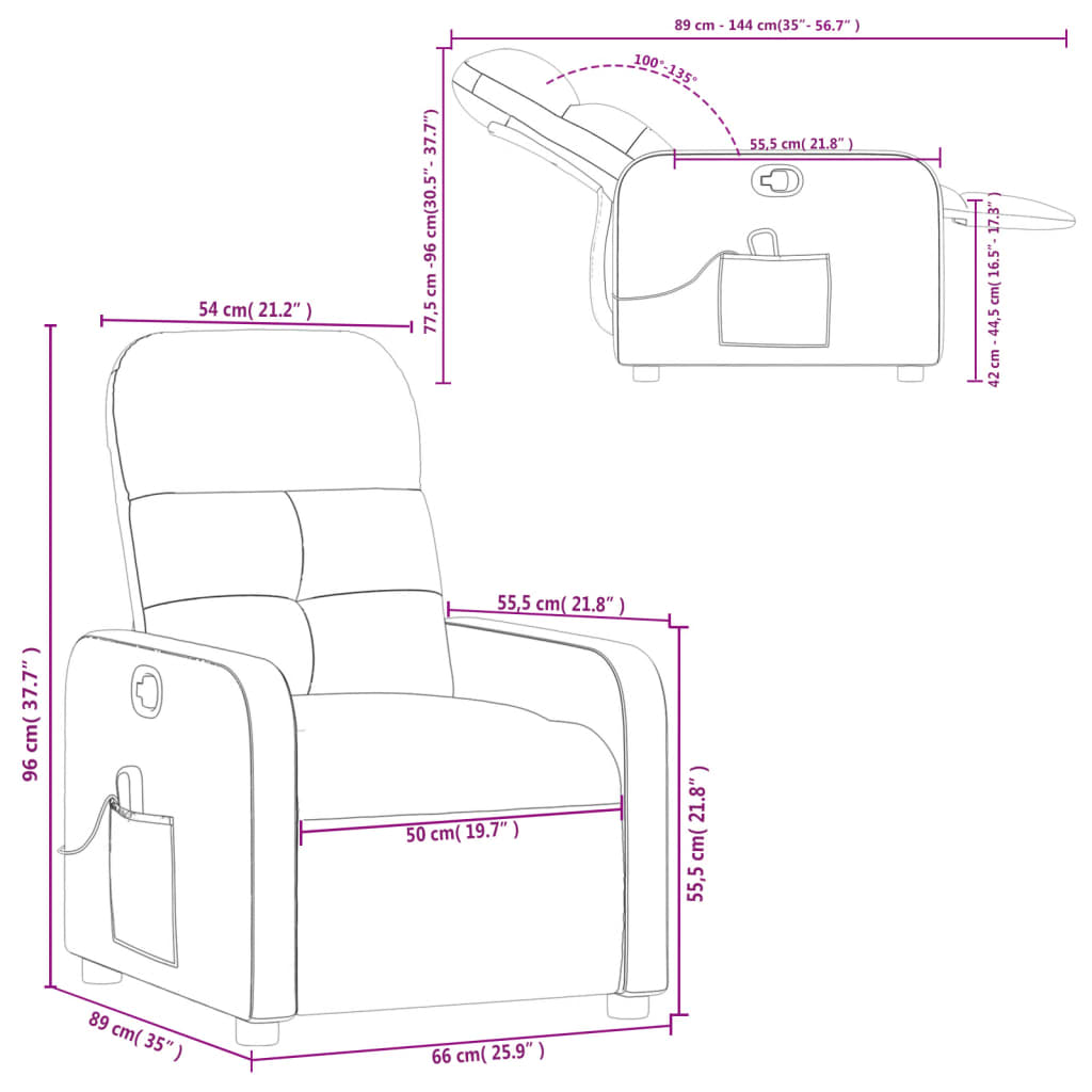 Reclinable Brave Gray Massage Chair