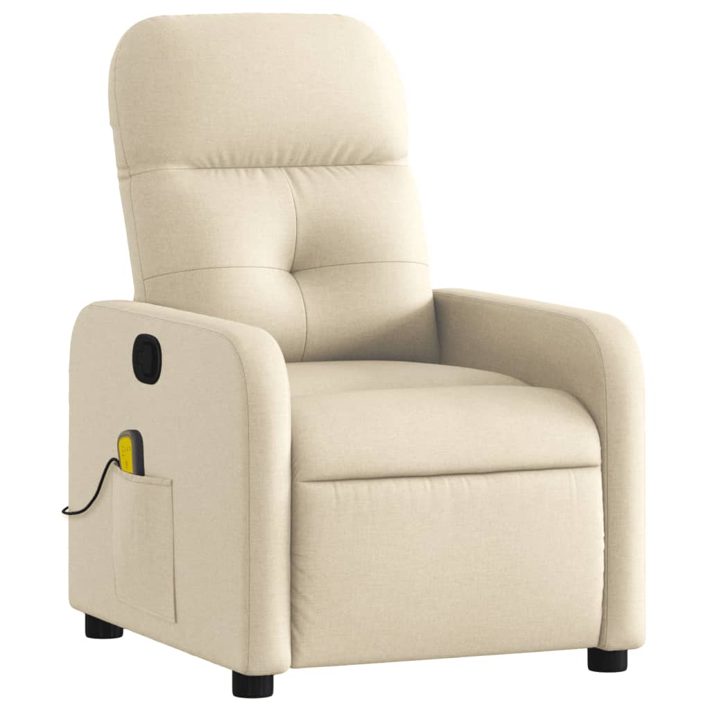 Reclinable Cream fabric massage chair