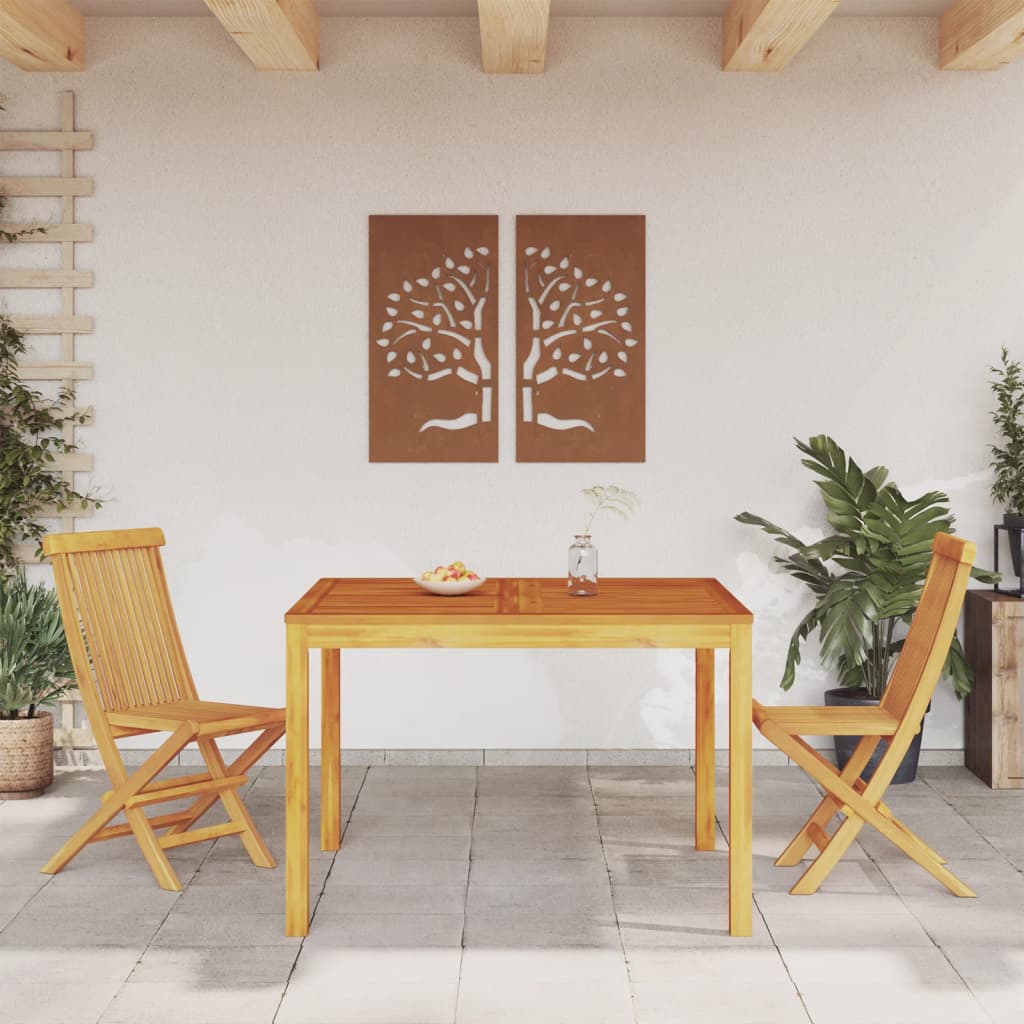 Mesa de comedor de jardín madera maciza de acacia 110x110x75 cm