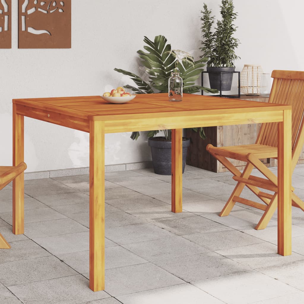 Vetonek Mesa de comedor de jardín madera maciza de acacia 110x110x75 cm