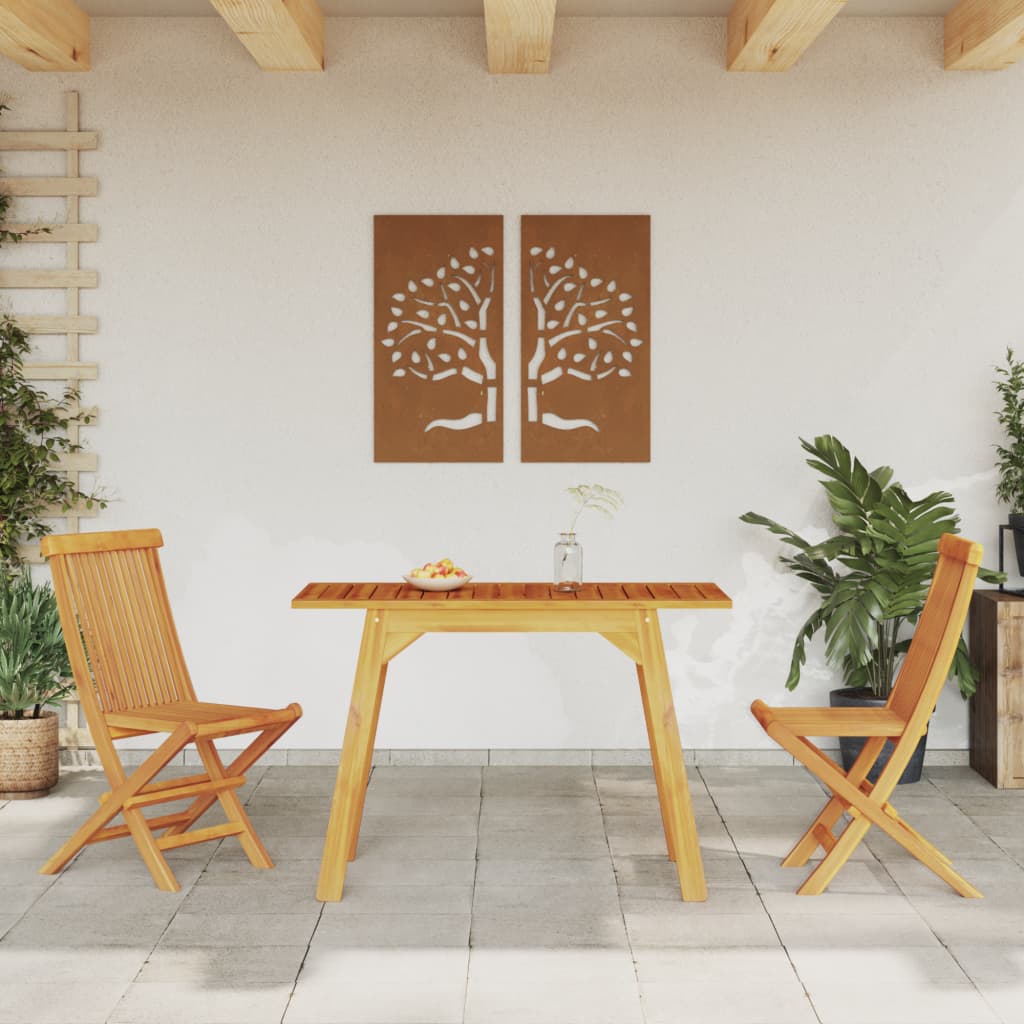 Mesa de comedor de jardín madera maciza de acacia 110x56x75 cm