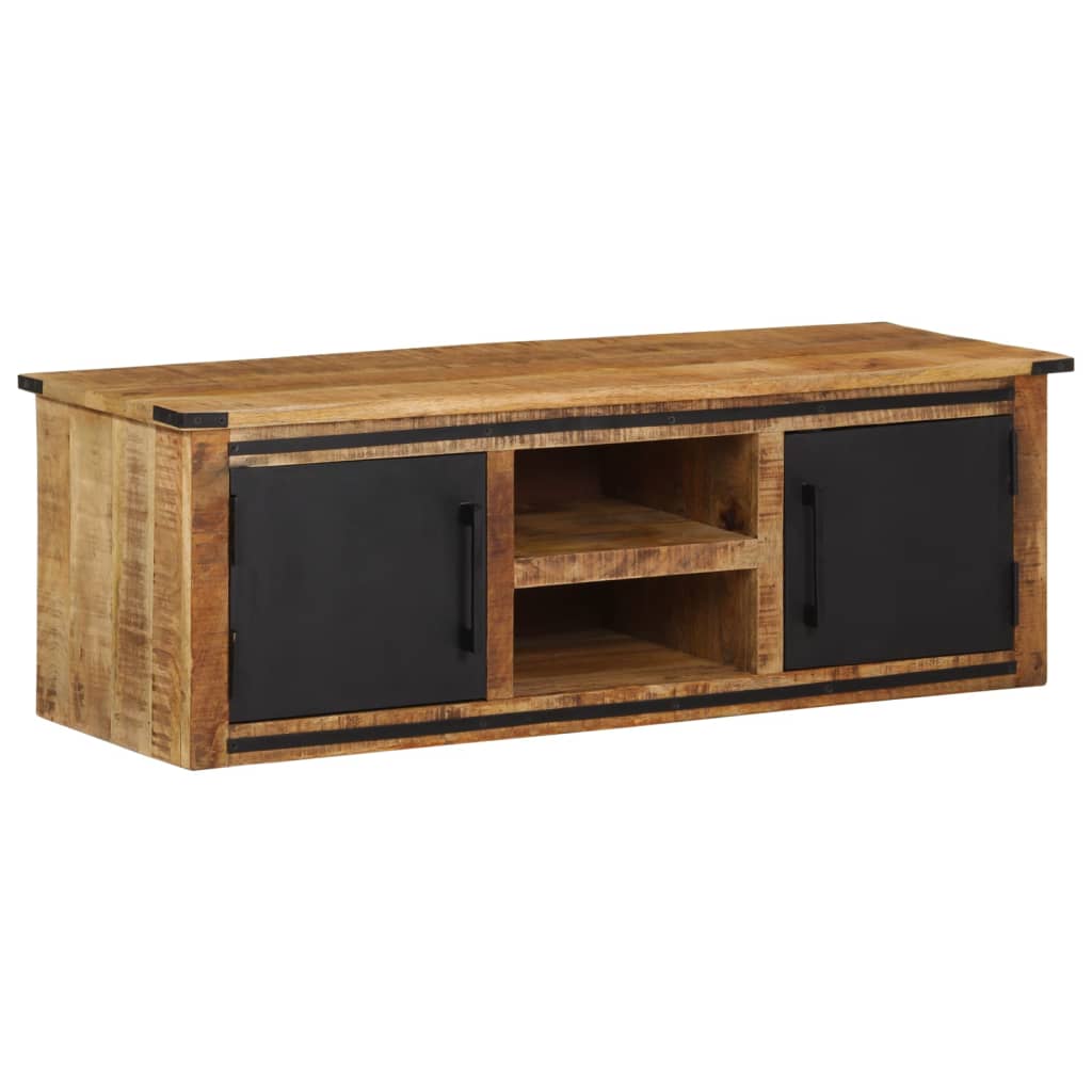 Vetonek Mueble de TV con puertas madera maciza de mango 105x35x36 cm