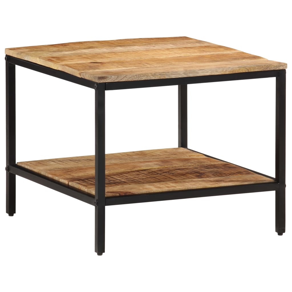 Vetonek Mesa de centro de madera maciza de mango rugosa 55x55x45 cm