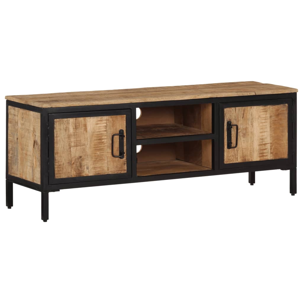 Vetonek Mueble de TV madera maciza de mango rugosa 110x30x40 cm