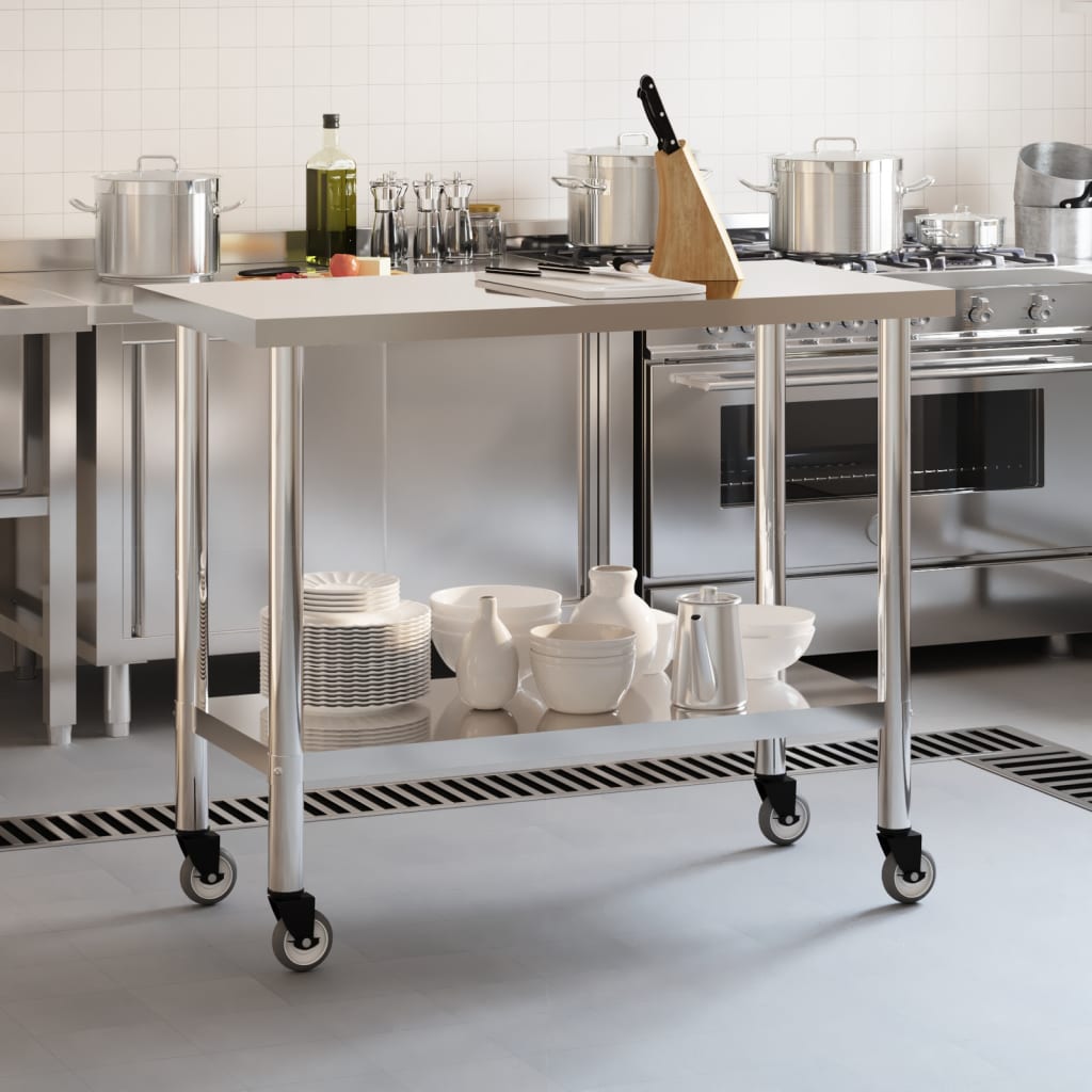 Kitchen work table with stainless steel 110x55x85 cm