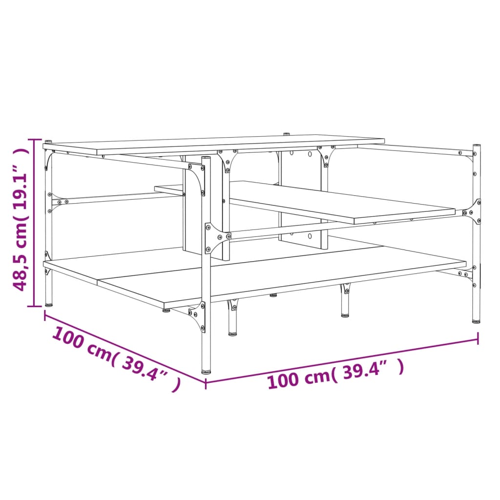 SONOMA 100X100X48.5 cm Tableau central en bois