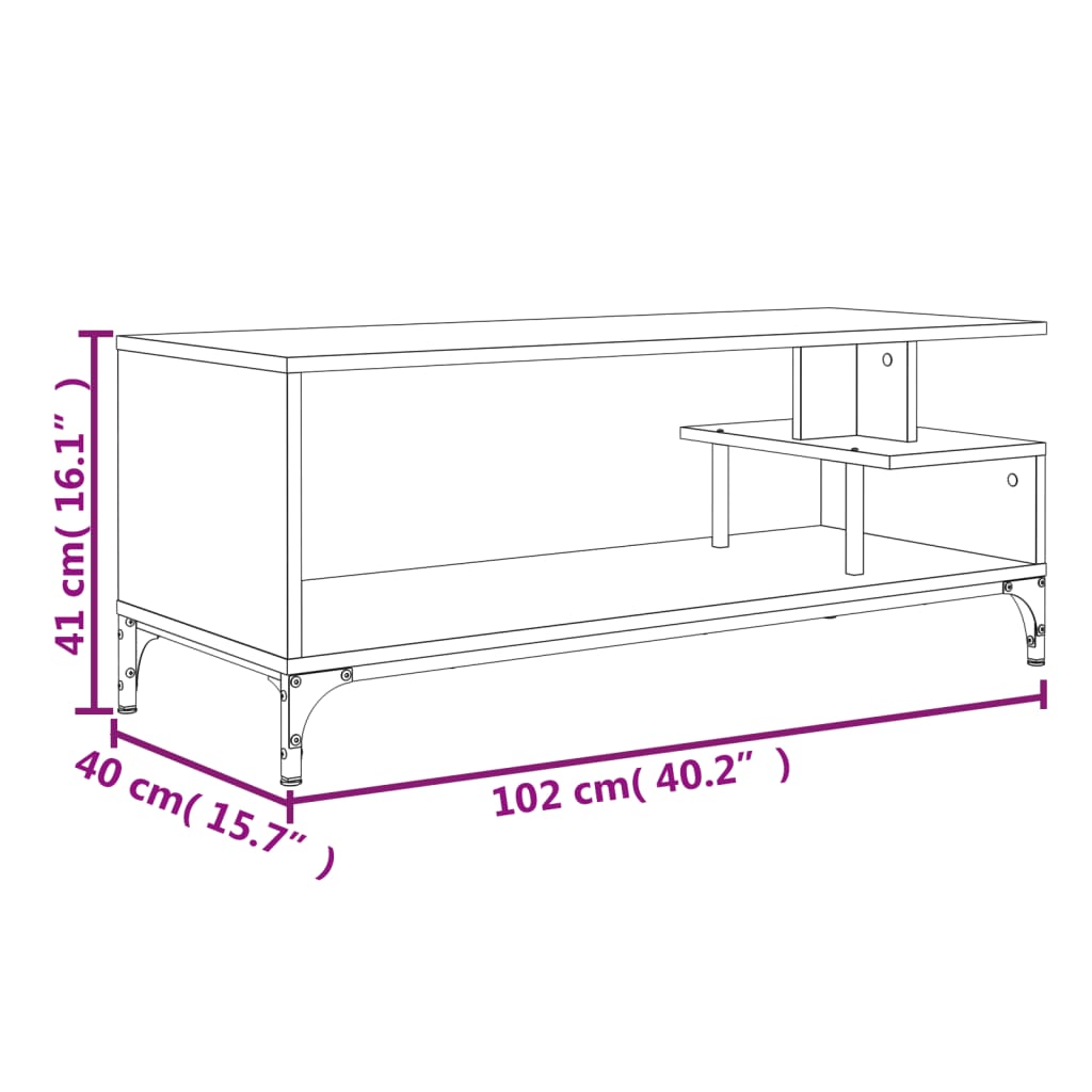 Mobles de TV Enginyeria de fusta i acer de roure 102x40x41 cm