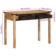 Bureau 100x50x75 cm en bois de manguier massif V7837 Vetonek