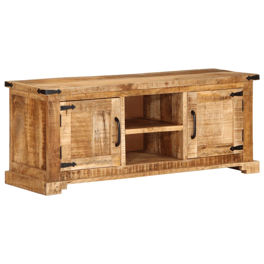 Vetonek Mueble de TV madera maciza de mango rugosa 110x35x45 cm