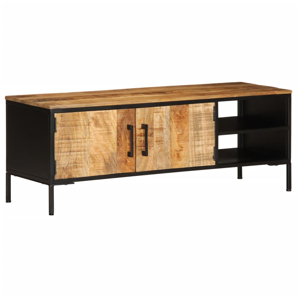 Vetonek Mueble de TV madera maciza de mango rugosa 110x35x40 cm