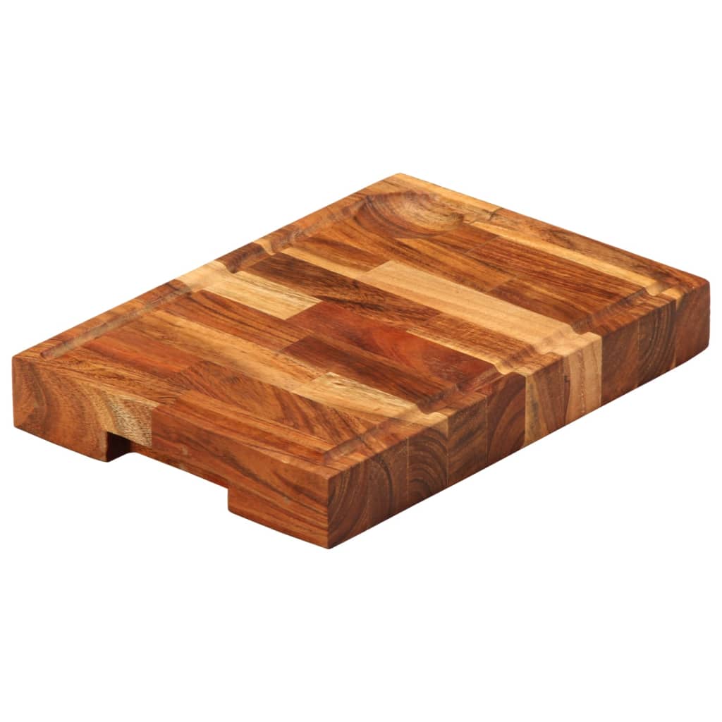 Tabla de cortar de madera maciza de acacia, versátil y duradera, ideal para cocinar y servir, 30x21x4 cm.