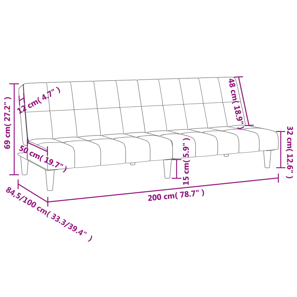 2 -seerer Sofa dunkelgrüner Samt