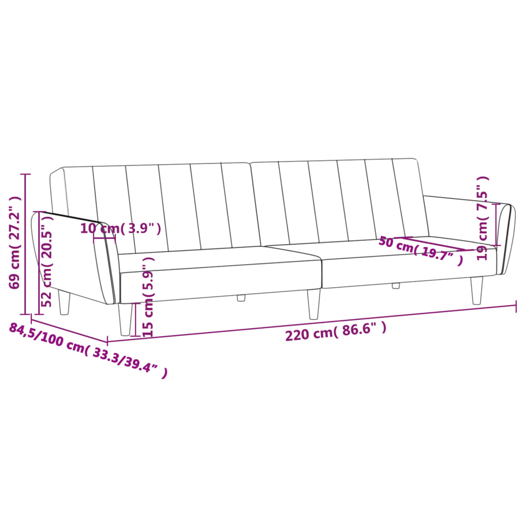 2 -seerer Sofa dunkelgrüner Samt