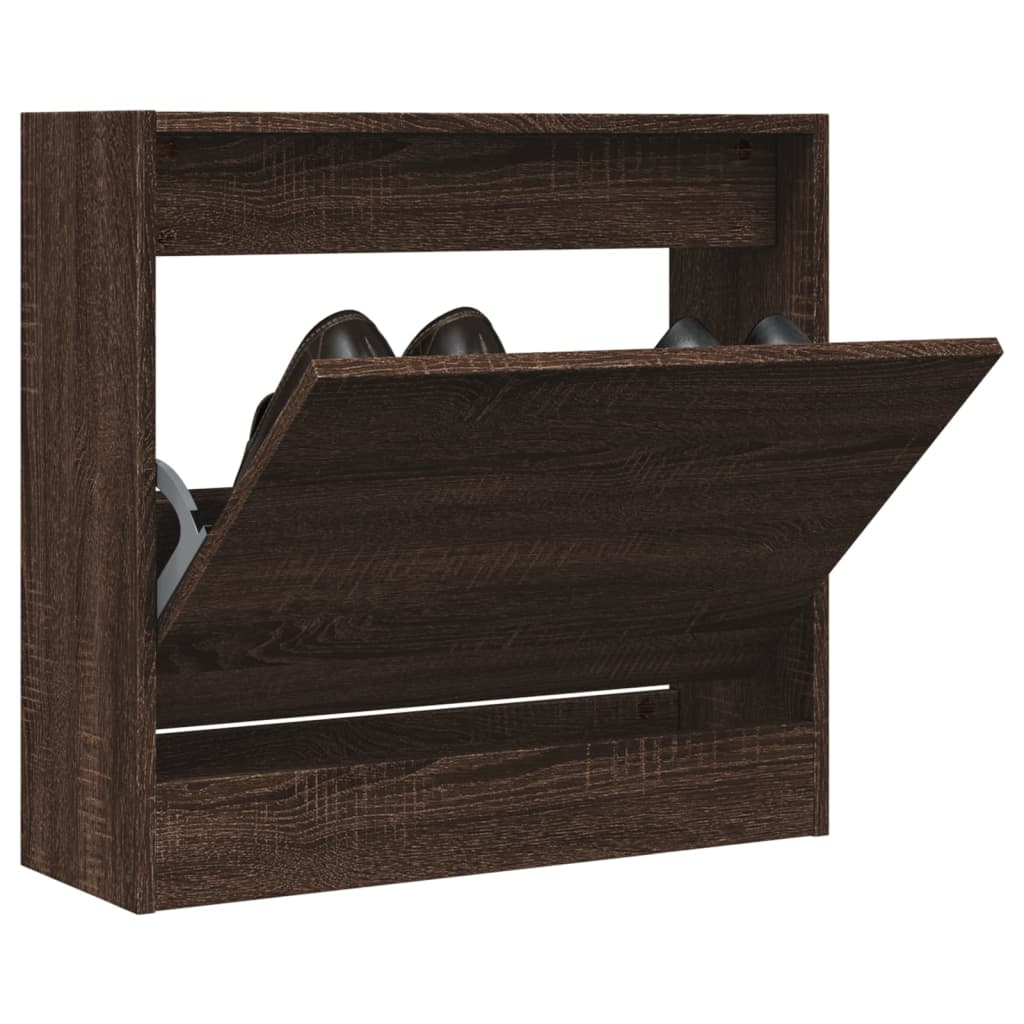 Vetonek Zapatero de madera de ingeniería marrón roble 60x21x57 cm