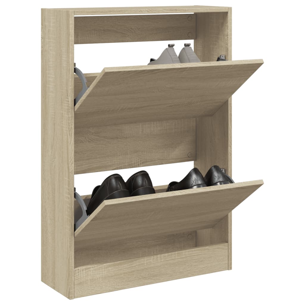 Vetonek Zapatero de madera de ingeniería roble Sonoma 60x21x87,5 cm