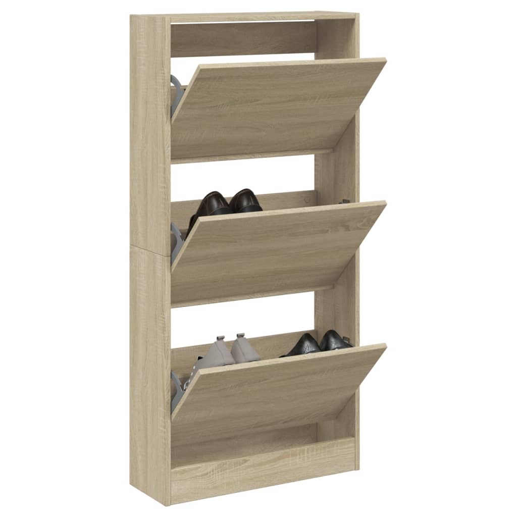 Zapatero de madera de ingeniería roble Sonoma 60x21x125,5 cm