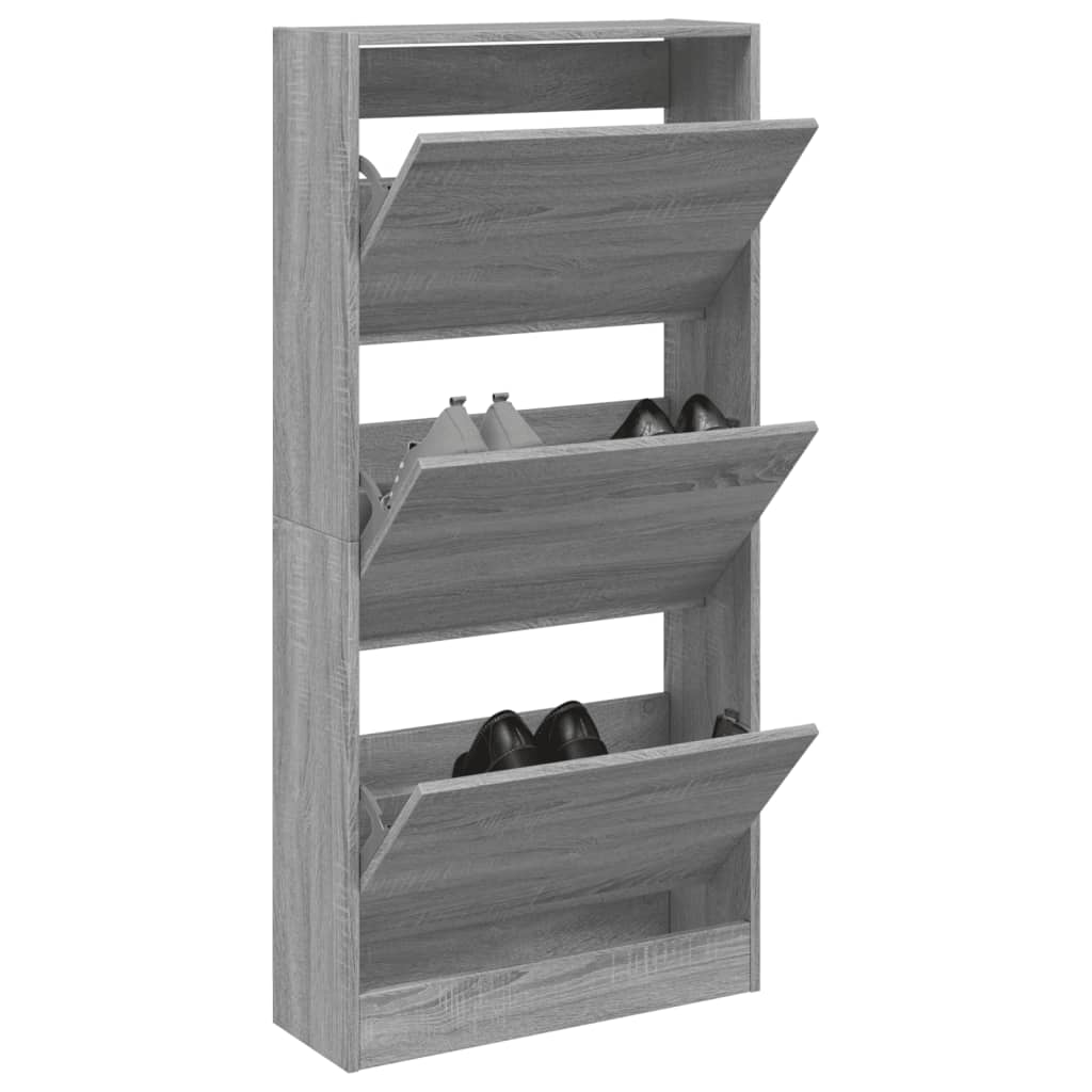 Vetonek Zapatero de madera de ingeniería gris Sonoma 60x21x125,5 cm