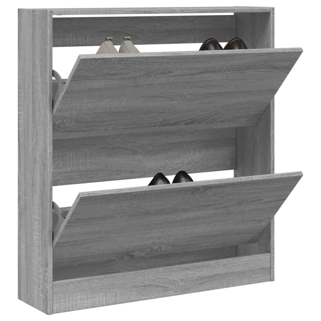 Vetonek Zapatero de madera de ingeniería gris Sonoma 80x21x87,5 cm