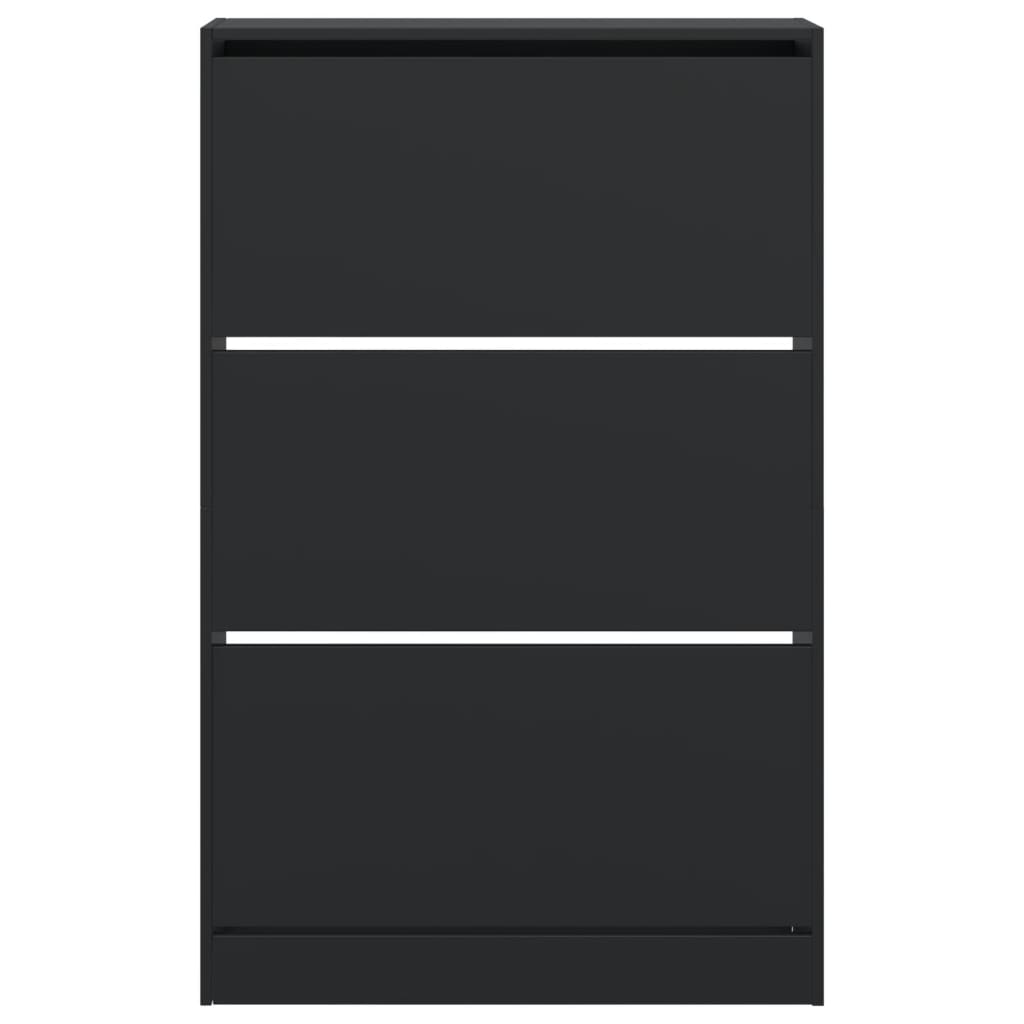 Sapateira de madeira preta 80x21x125,5 cm V1612 Vetonek