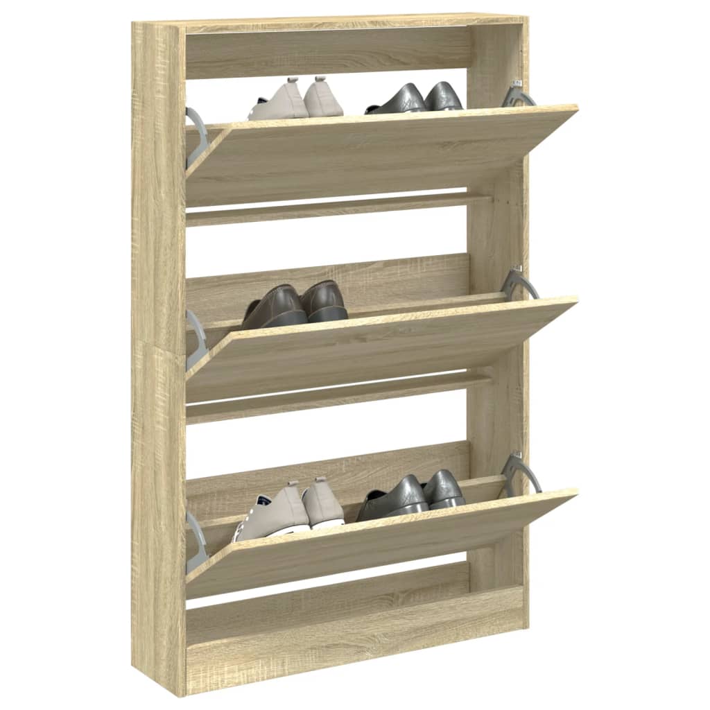 Vetonek Zapatero de madera de ingeniería roble Sonoma 80x21x125,5 cm