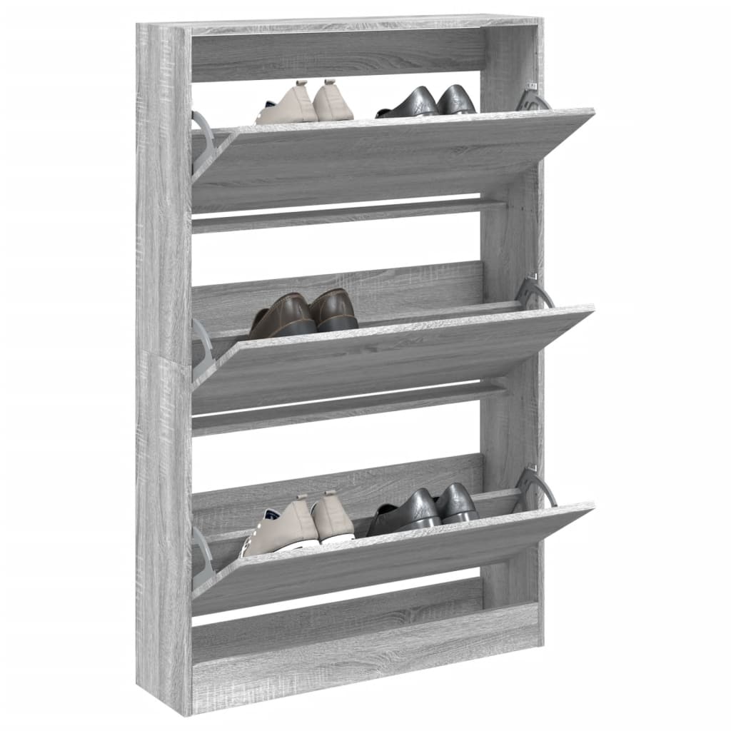 Vetonek Zapatero de madera de ingeniería gris Sonoma 80x21x125,5 cm