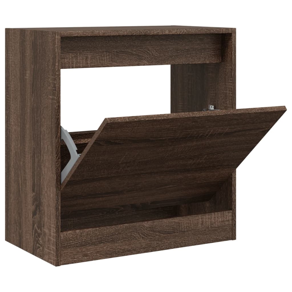 Zapatero de madera de ingeniería marrón roble 60x34x63,5 cm