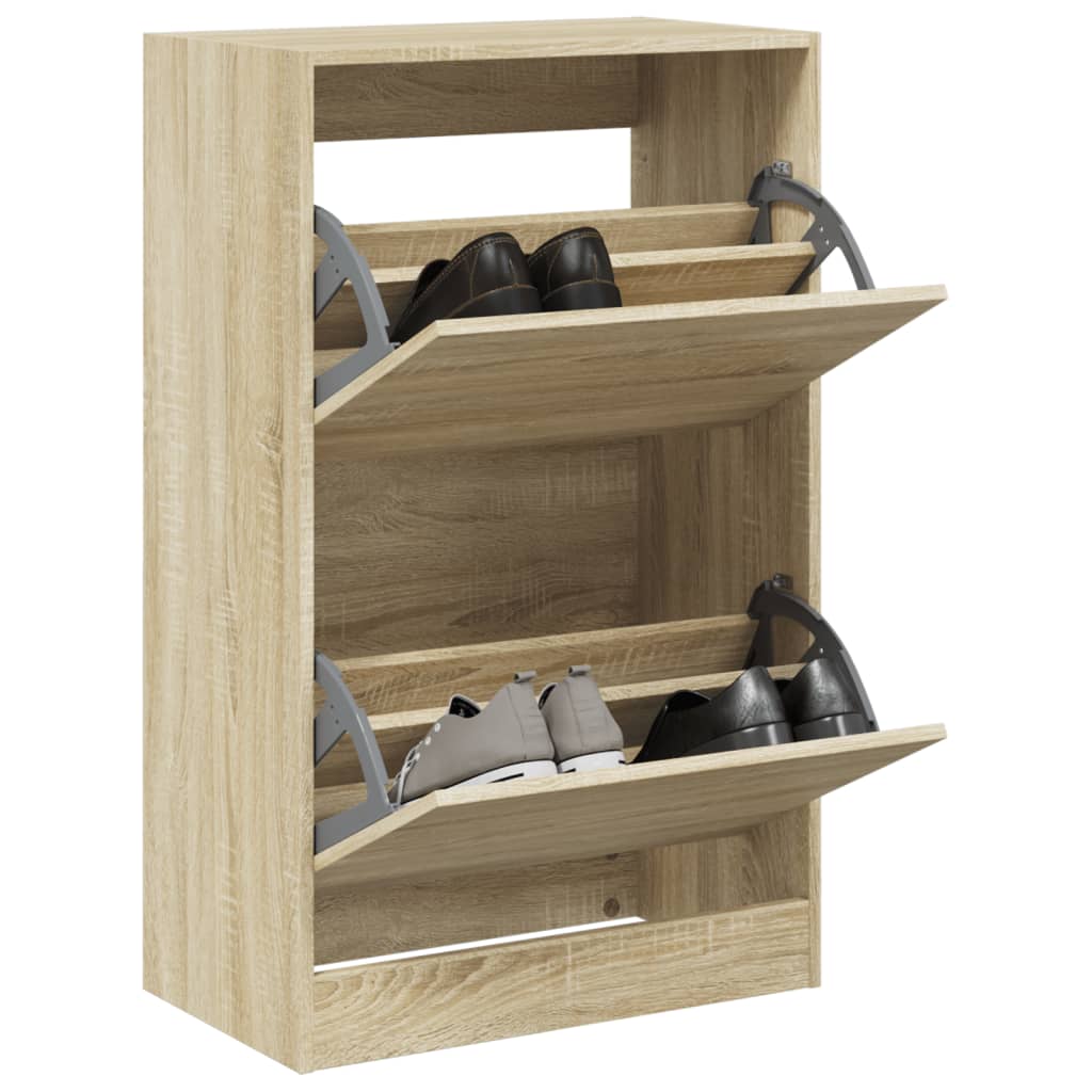 Vetonek Zapatero de madera de ingeniería roble Sonoma 60x34x96,5 cm