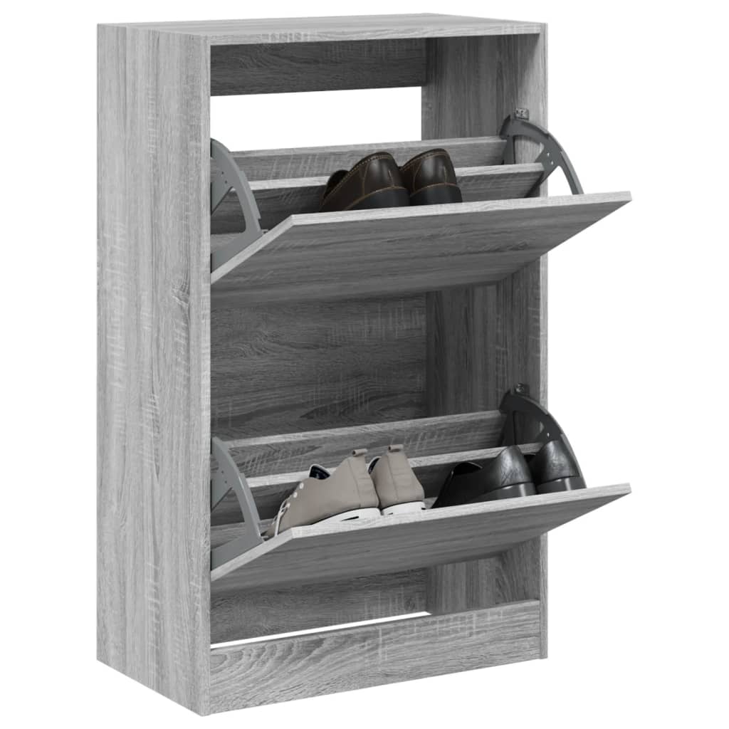 Vetonek Zapatero de madera de ingeniería gris Sonoma 60x34x96,5 cm