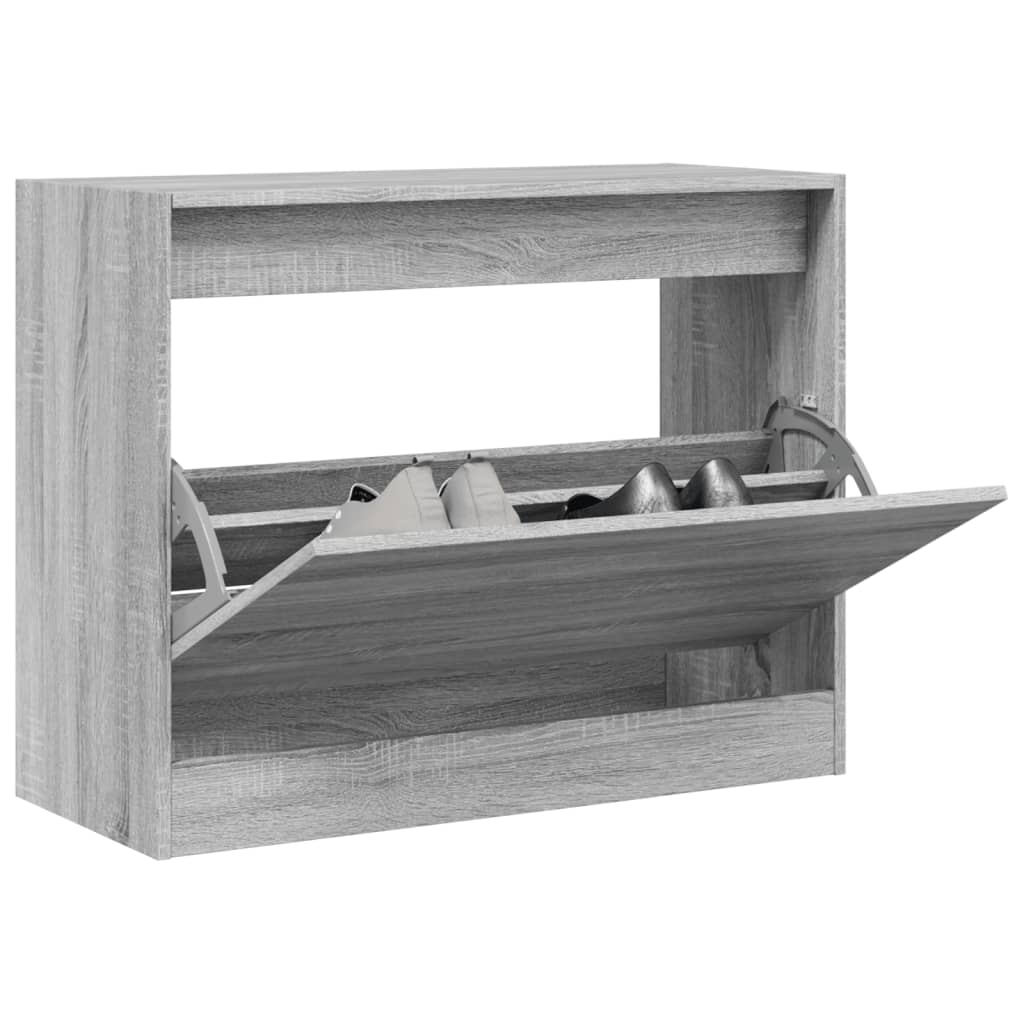 Vetonek Zapatero de madera de ingeniería gris Sonoma 80x34x63 cm