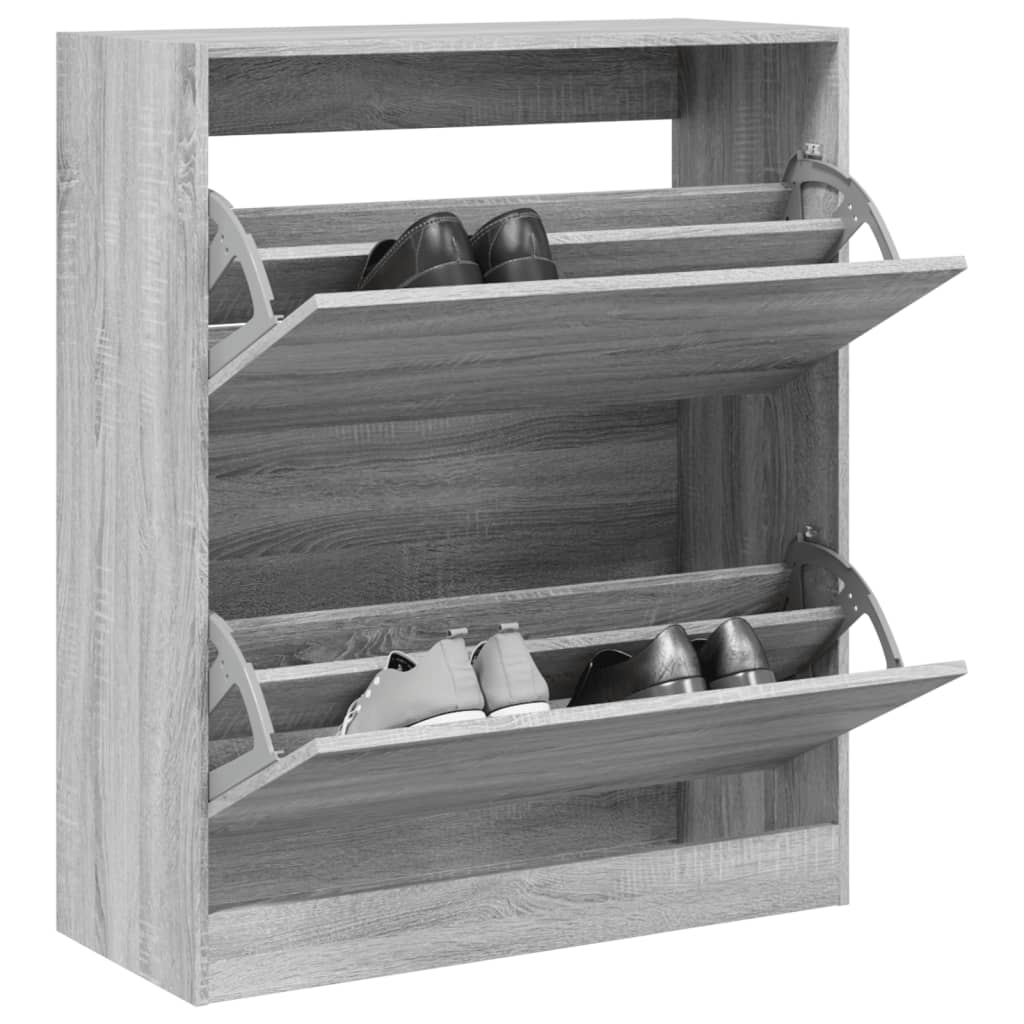 Vetonek Zapatero de madera de ingeniería gris Sonoma 80x34x96,5 cm