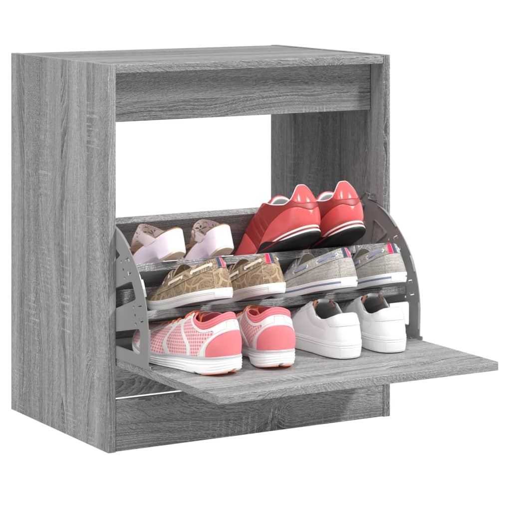 Vetonek Zapatero de madera de ingeniería gris Sonoma 60x42x69 cm