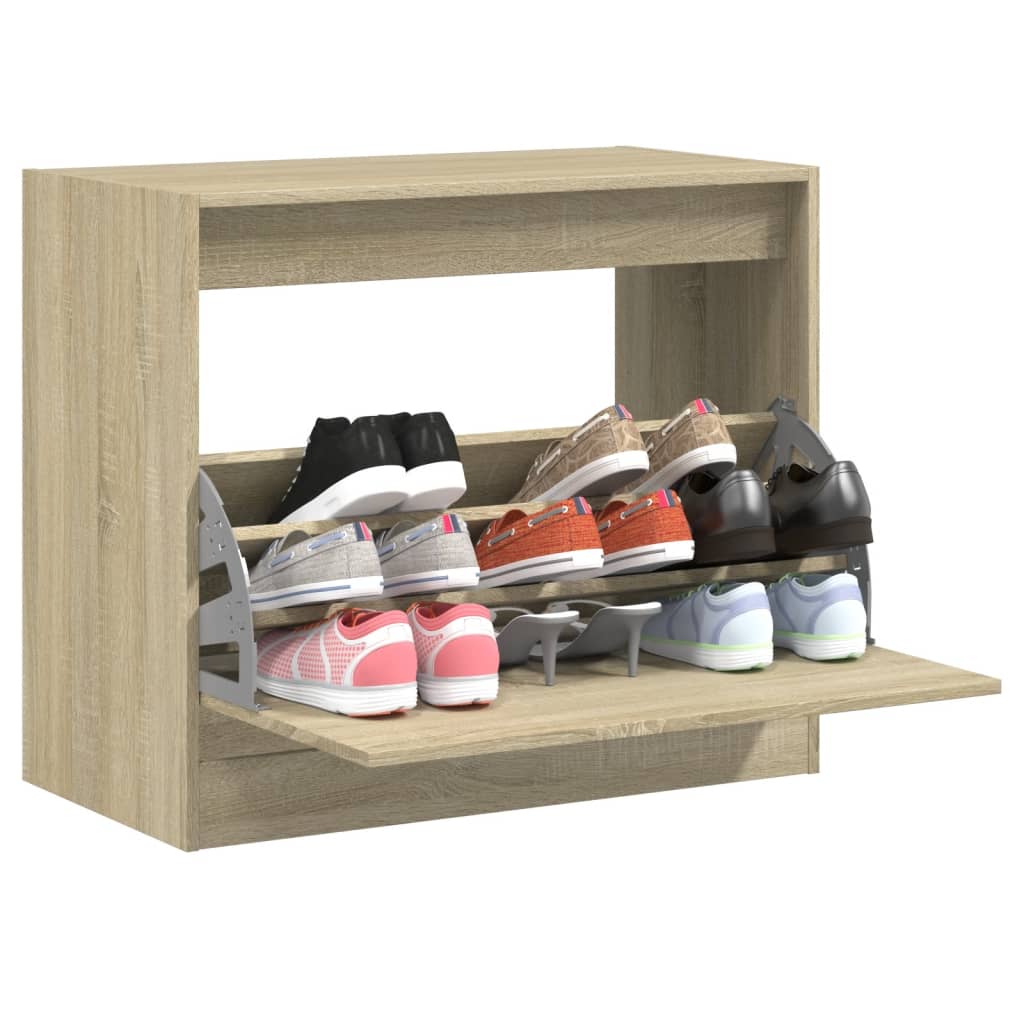 Vetonek Zapatero de madera de ingeniería roble Sonoma 80x42x69 cm