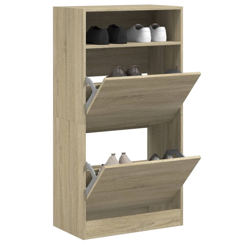 Vetonek Zapatero de madera de ingeniería roble Sonoma 60x34x116 cm