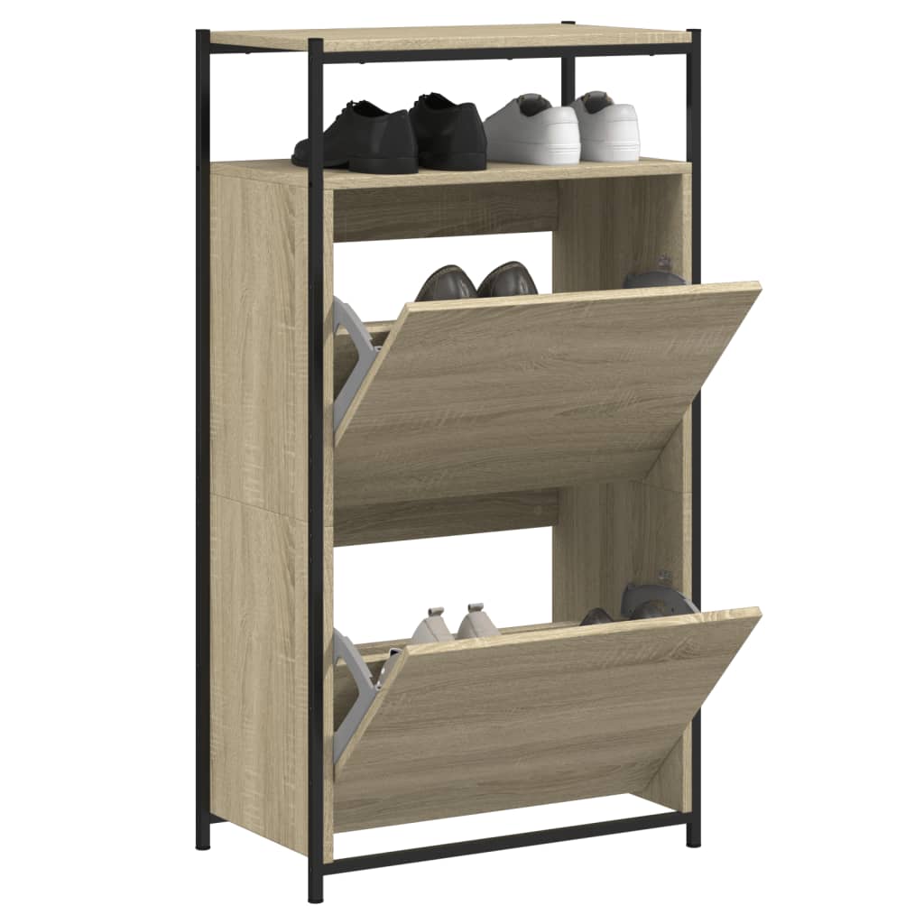 Vetonek Zapatero de madera de ingeniería roble Sonoma 60x34x112 cm