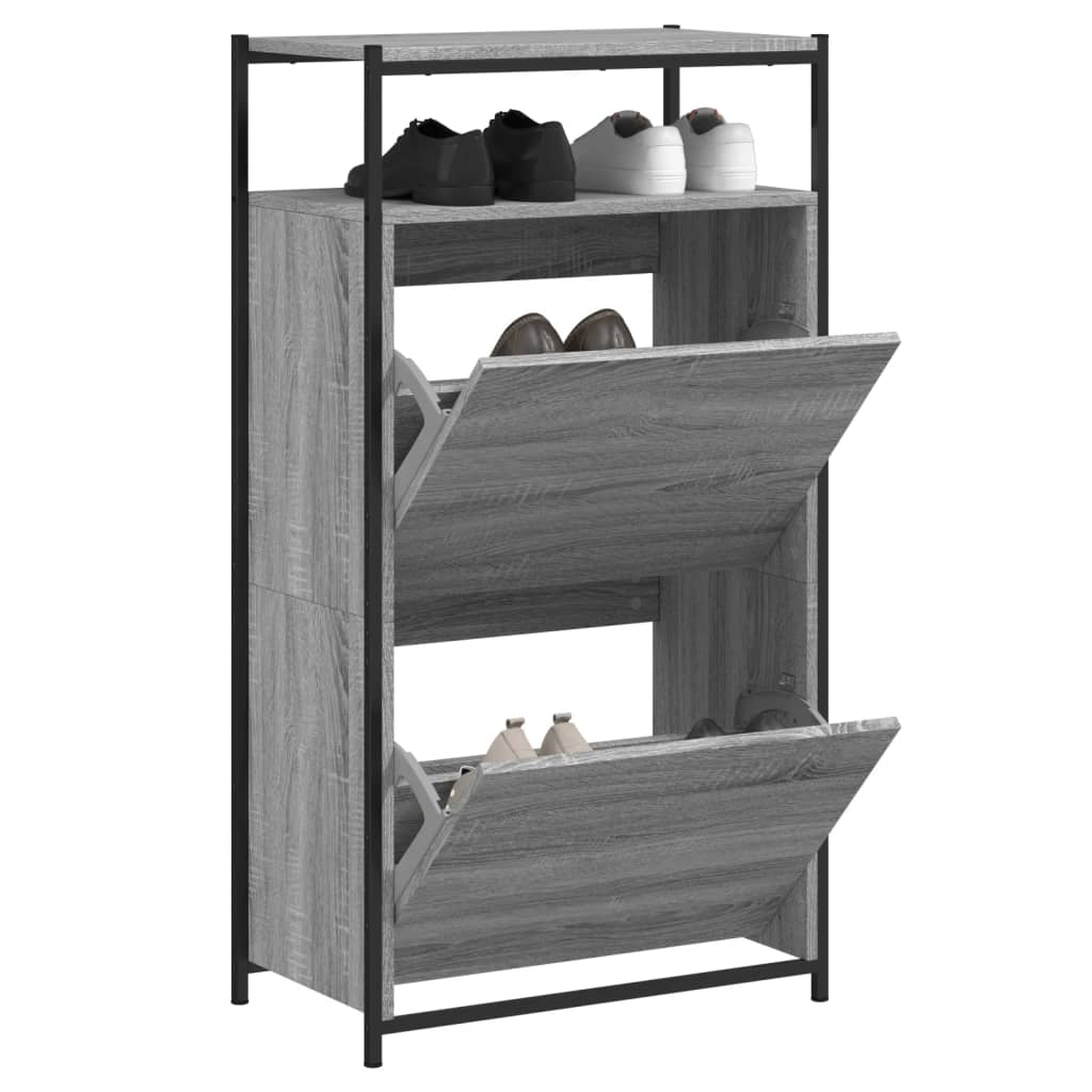 Vetonek Zapatero de madera de ingeniería gris Sonoma 60x34x112 cm