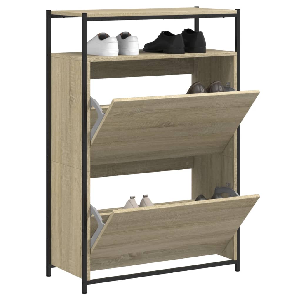 Vetonek Zapatero de madera de ingeniería roble Sonoma 75x34x112 cm