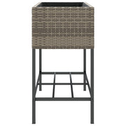 Jardinera con estante ratán sintético gris v5009 - Vetonek