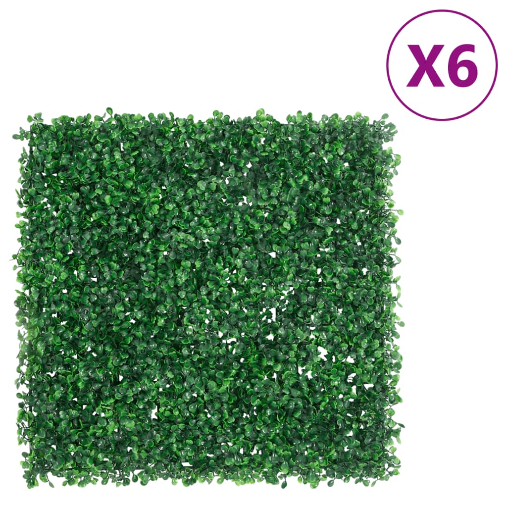 Vetonek Valla de hojas de arbusto artificial 6 uds verde 50x50 cm