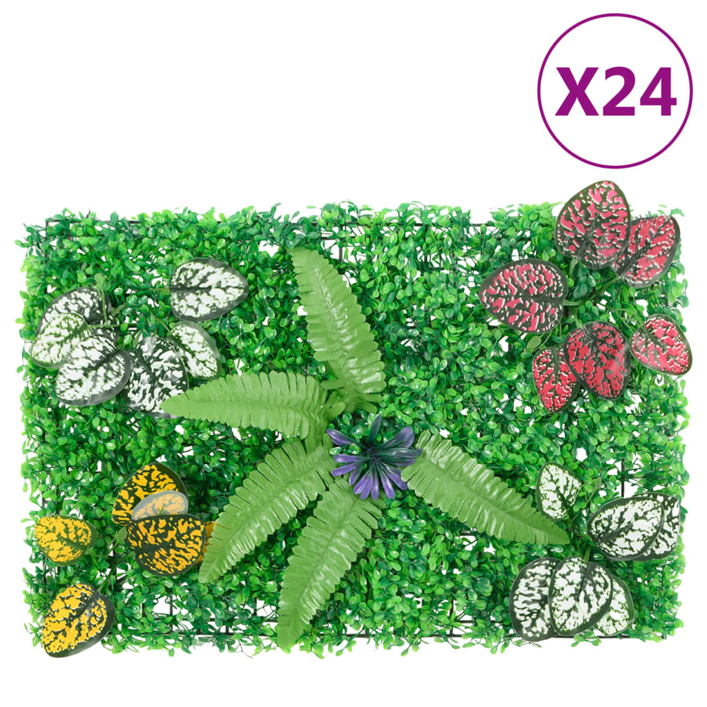  Vetonek Valla de plantas artificiales 24 uds verde 40x60 cm