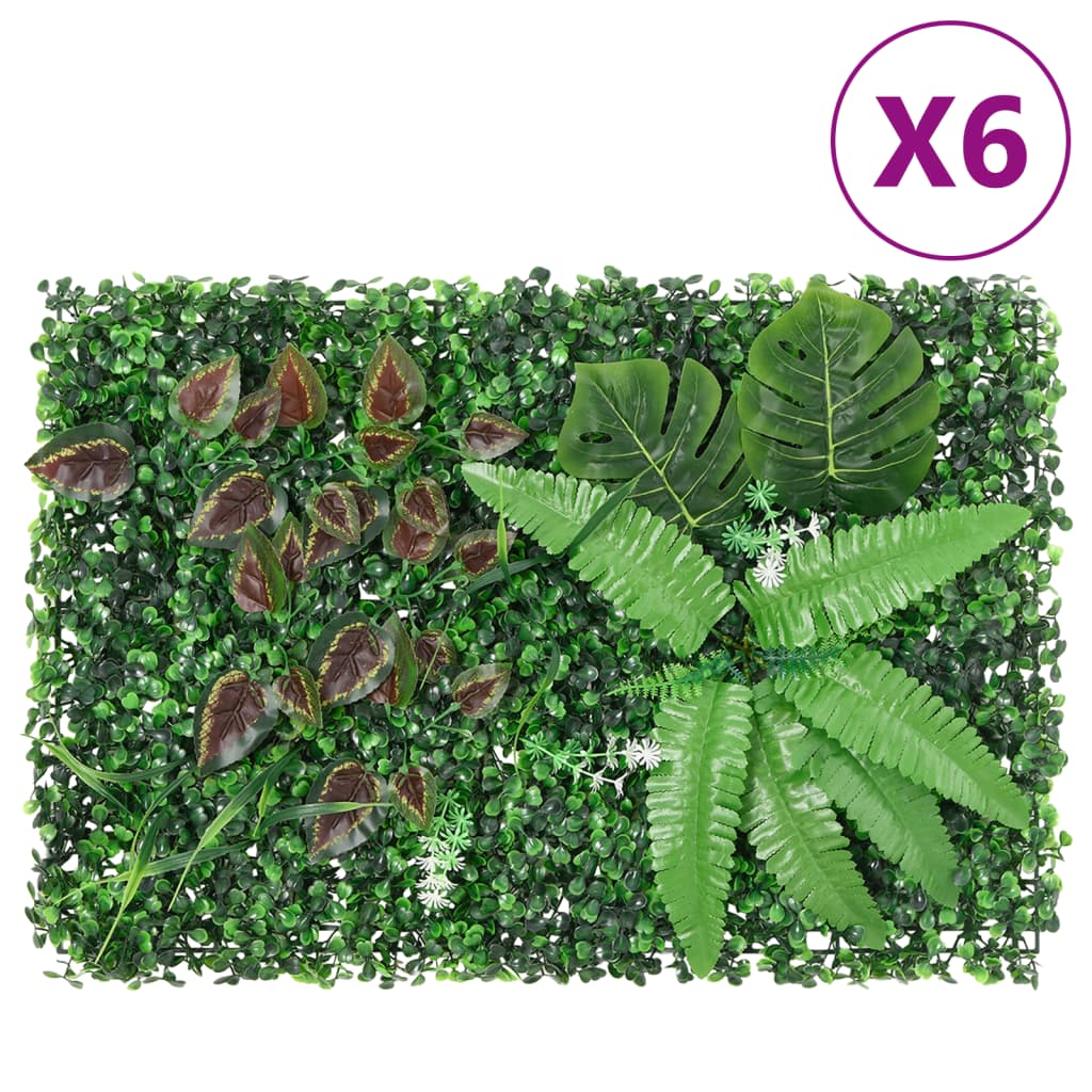  Valla de plantas artificiales 6 uds verde 40x60 cm