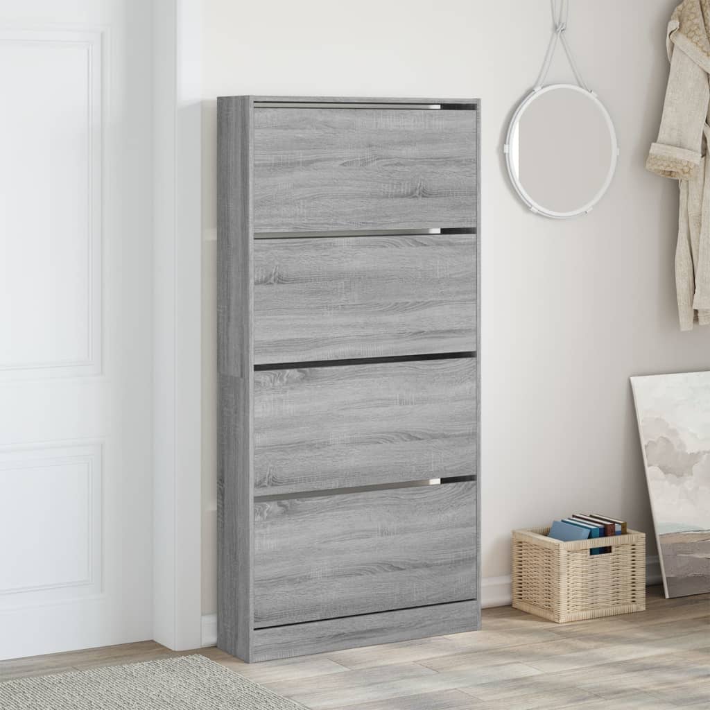 Zapatero furniture 4 folding drawers Sonoma 80x21x163.5 cm