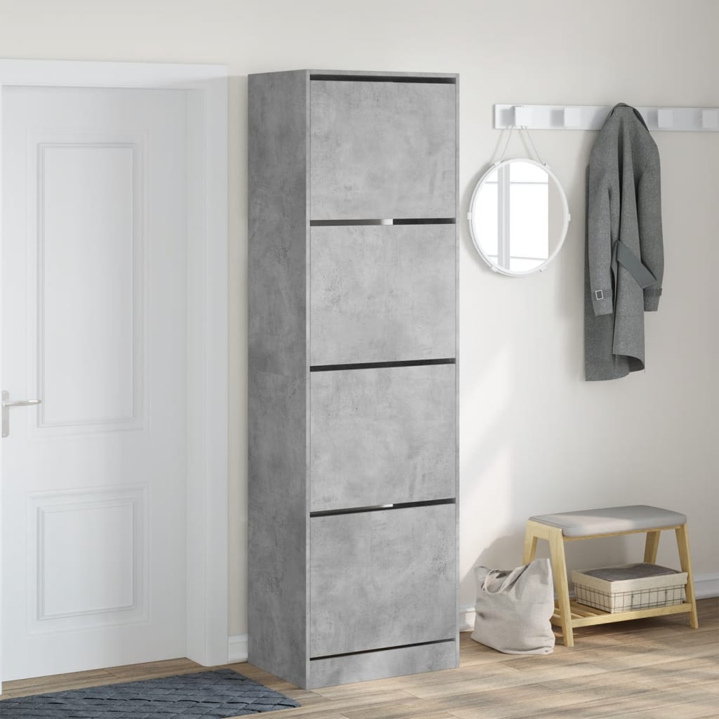 Zapatero furniture 4 folding drawers Gray concrete 60x42x204 cm