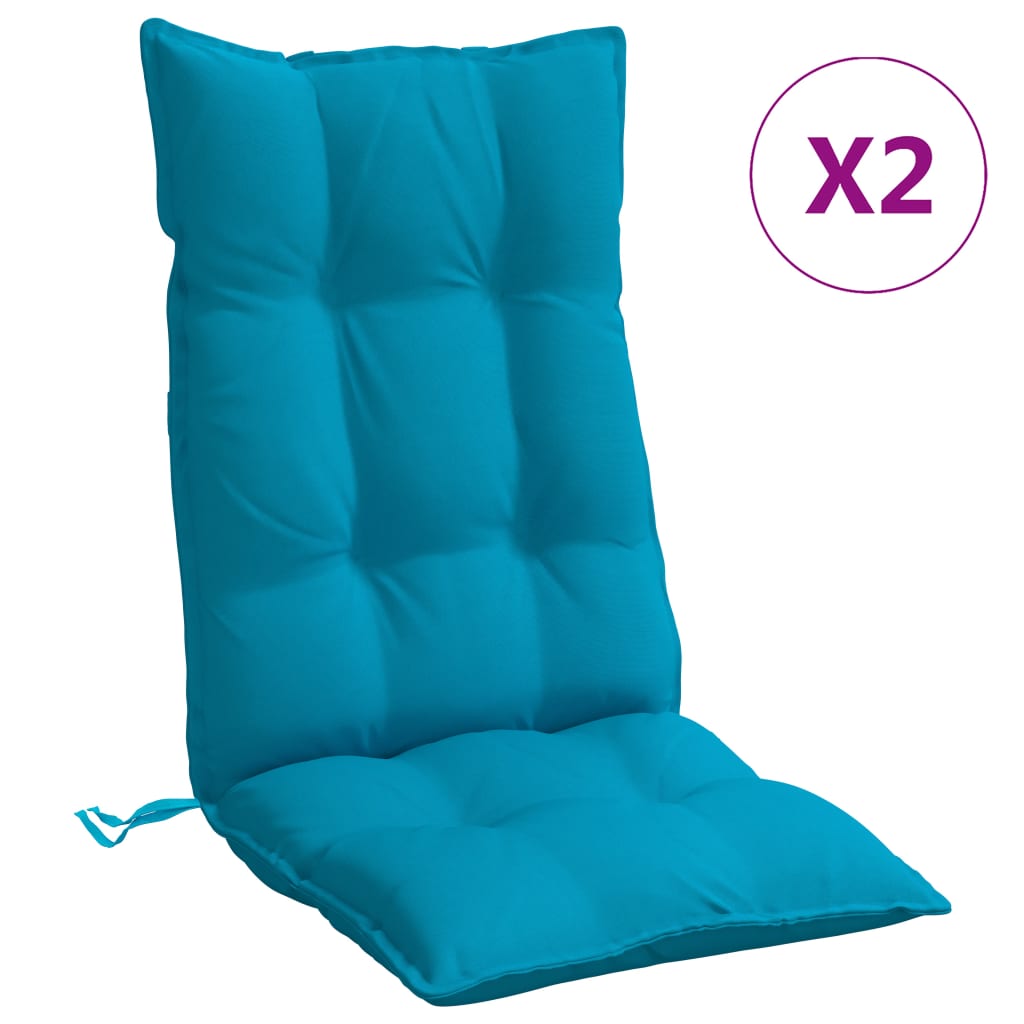 Cojines de silla con respaldo alto 2 uds tela Oxford azul claro