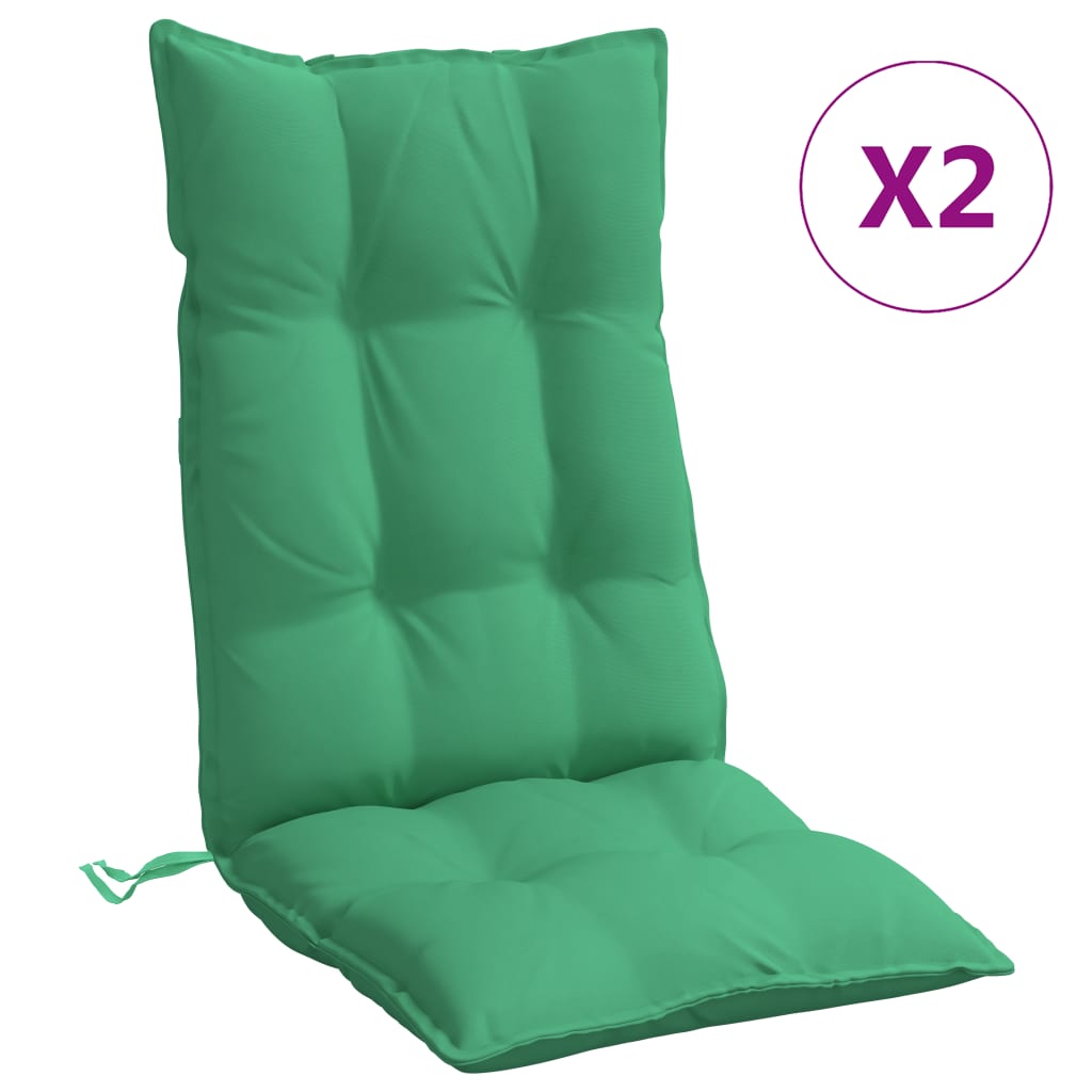 Cojines de silla con respaldo alto 2 uds tela Oxford verde