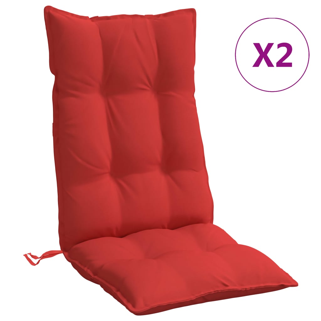 Cojines de silla con respaldo alto 2 uds tela Oxford rojo