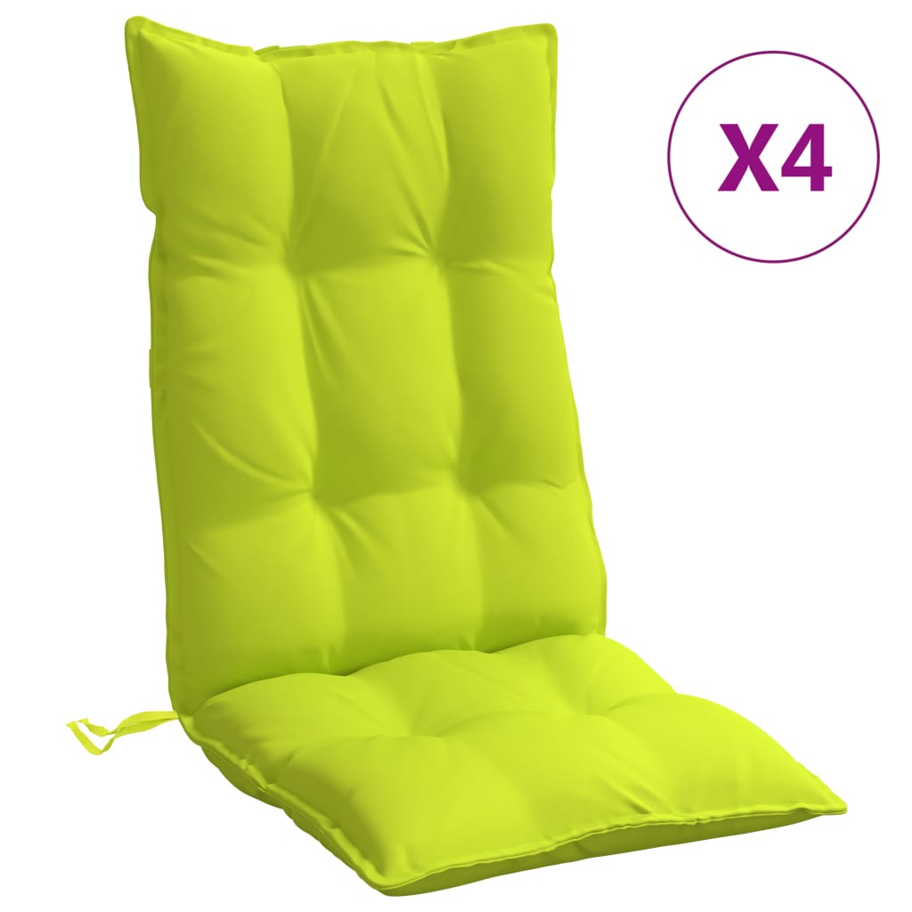 Cojines de silla respaldo alto 4 uds tela Oxford verde brillo