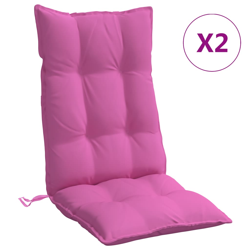 Cojines de silla con respaldo alto 2 uds tela Oxford rosa